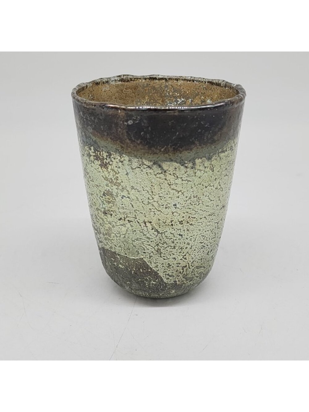 Handmade Rustic Glass Votive Candle Holder Textured Glaze Finish Artistic Decor